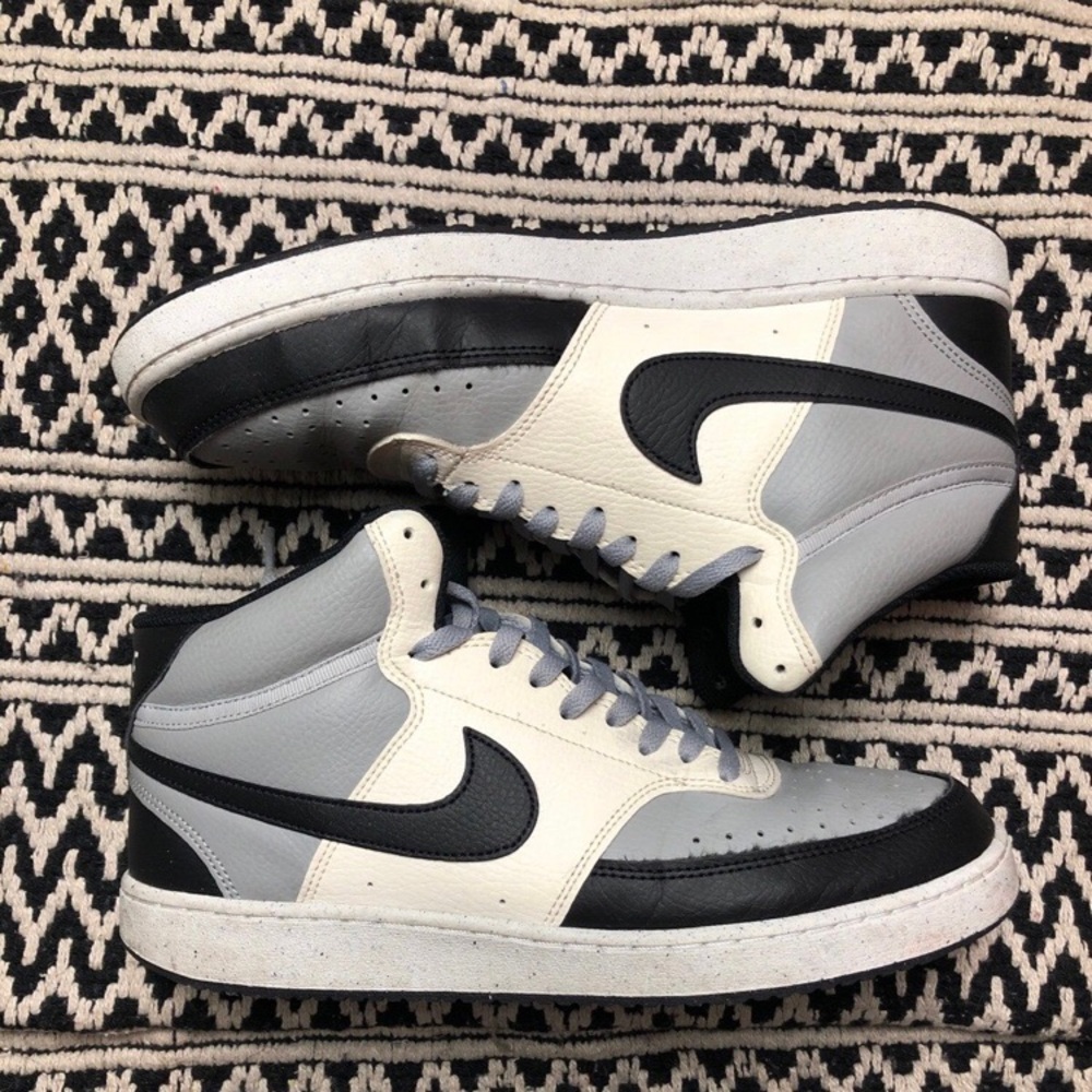 Size 9.5 - Nike Court Vision Next Nature Mid Light Smoke Grey Sail